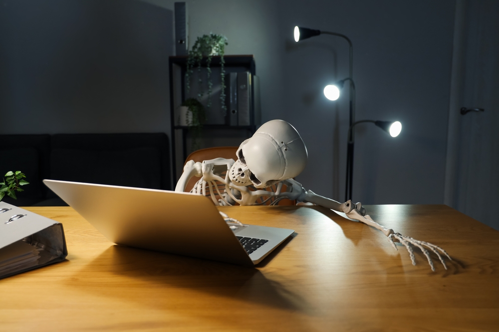 Autistic man horrified by anatomically incorrect Halloween skeleton